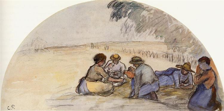 The Picnic, c.1891 - Camille Pissarro