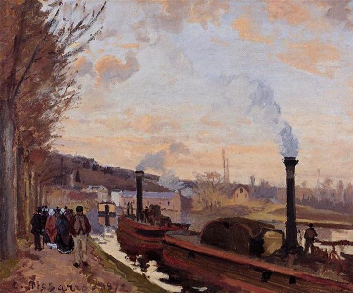 The Seine at Port Marly, 1872 - Каміль Піссарро