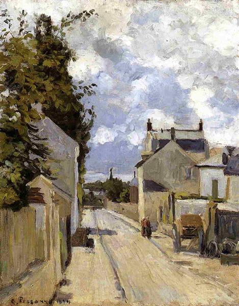 The street of Hermitage, Pontoise, 1874 - Каміль Піссарро
