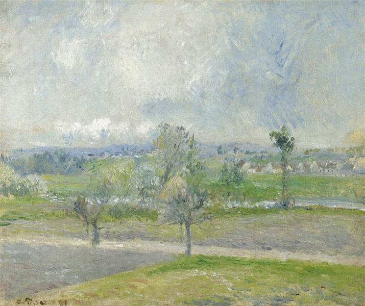 Valhermeil near Oise, Rain effect, 1881 - Camille Pissarro