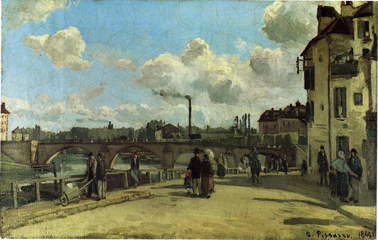 View of Pontoise: Quai au Pothuis, 1868 - Camille Pissarro