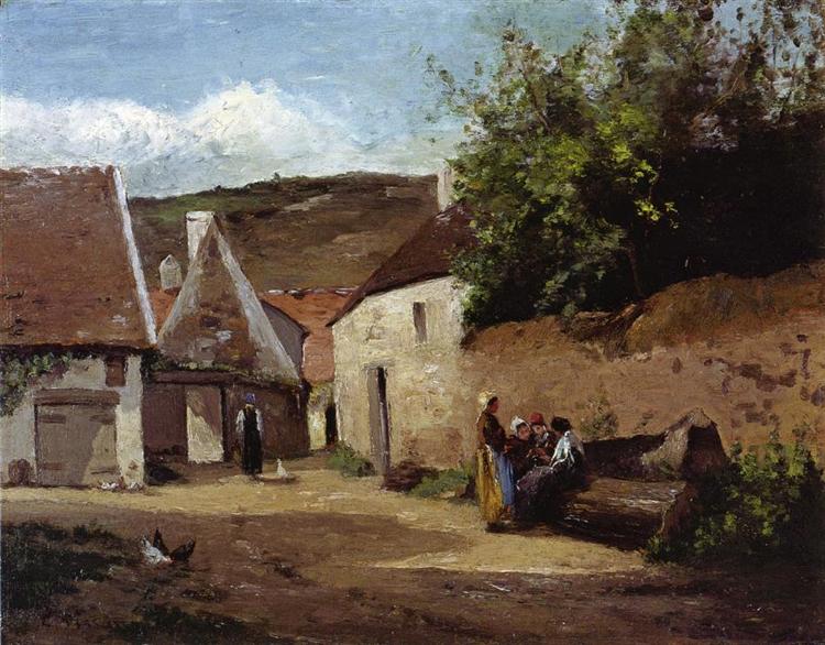 Village Corner, 1863 - Каміль Піссарро
