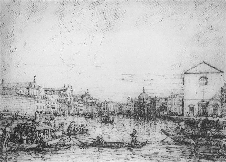 Grand Canal: Looking North East from Santa Croce to San Geremia, c.1732 - Giovanni Antonio Canal
