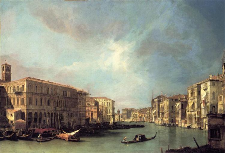 Grand Canal Looking North from near the Rialto Bridge, c.1732 - Каналетто