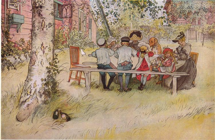 Breakfast under the Big Birch, c.1895 - Carl Larsson