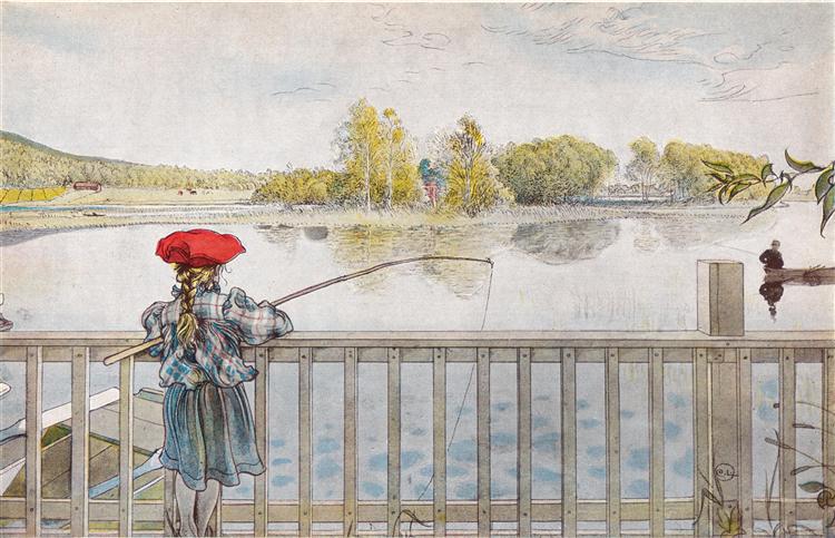Lisbeth fishing, 1898 - Carl Larsson