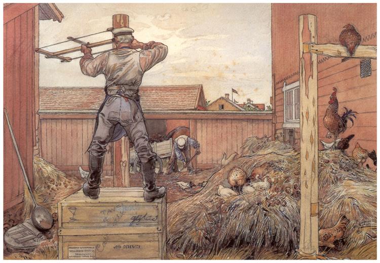 The manure pile, 1906 - Carl Larsson