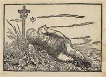 Boy sleeping on a grave - Caspar David Friedrich