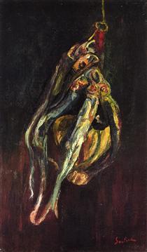 Herrings and a Bottle of Chianti - Chaïm Soutine