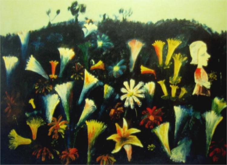 Flowers on the Hill - Charles Blackman