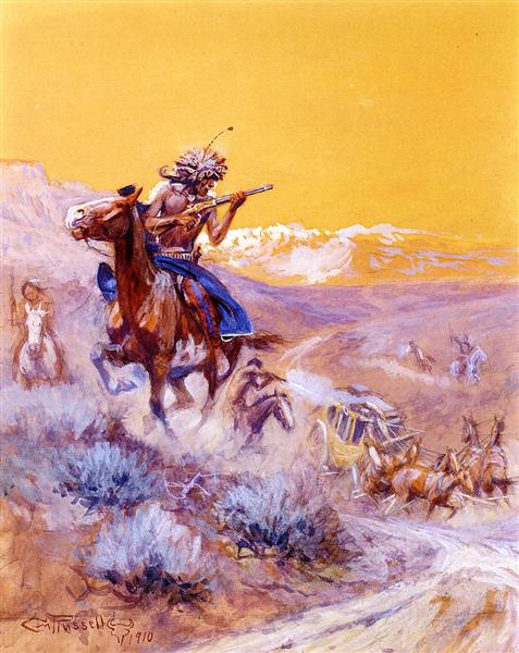Indian Attack, 1910 - Charles M. Russell