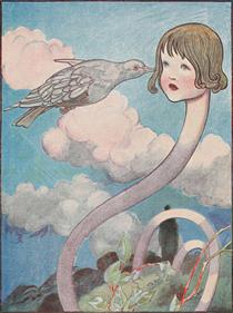 A large pigeon had flown into her face - Charles Robinson