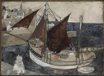 Boat in Harbour, Brittany - Кристофер Вуд