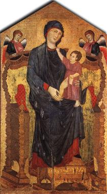 Madonna Enthroned with the Child and Two Angels - 契馬布耶