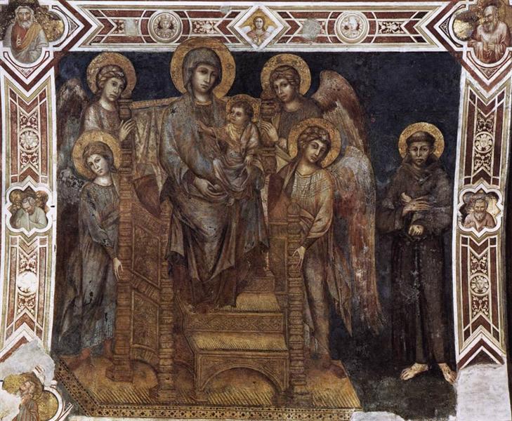 Madonna Enthroned with the Child, St. Francis and Four Angels, 1280 - Cimabue