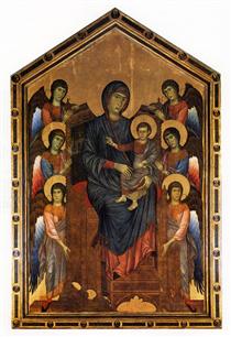 The Virgin and Child in Majesty surrounded by Six Angels - Чімабуе