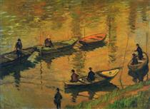 Anglers on the Seine at Poissy - 莫內