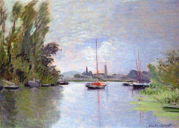 Argenteuil Seen from the Small Arm of the Seine, 1872 - 莫內