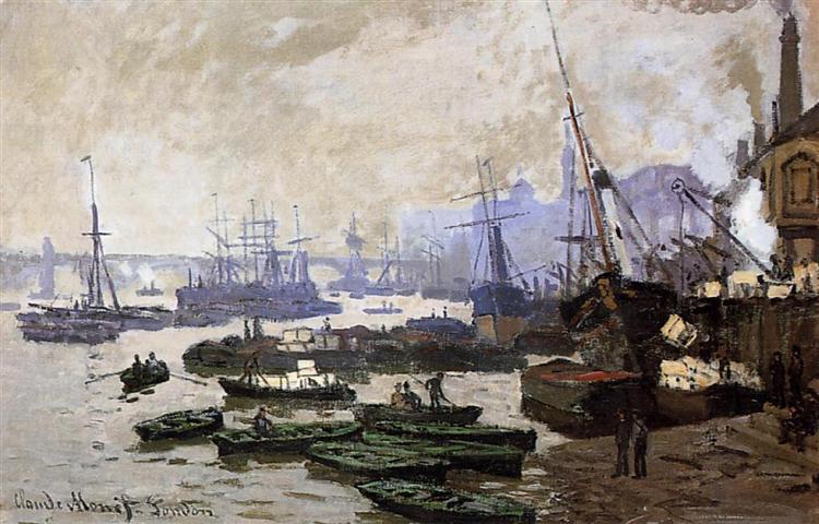 Boats in the Pool of London, 1871 - Claude Monet