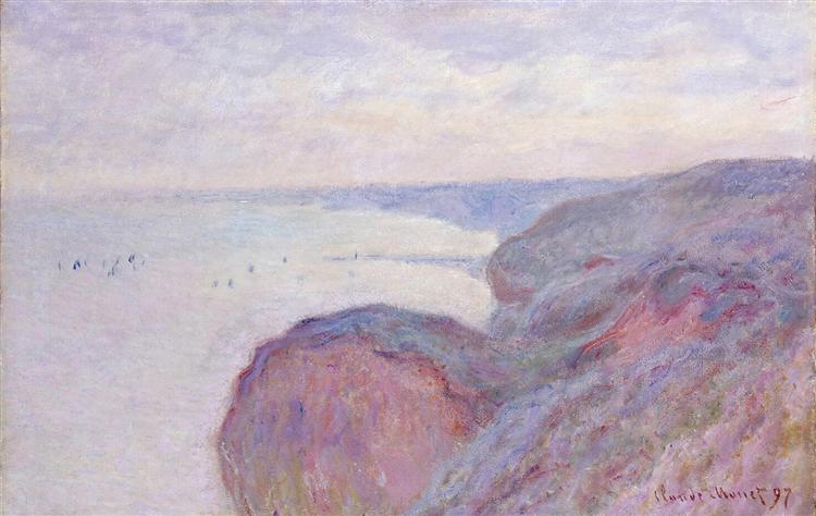 Cliff near Dieppe, Overcast Skies, 1897 - 莫內