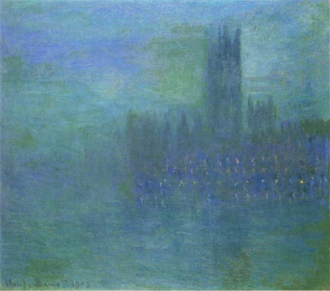 Вестминстерский дворец, эффект тумана, 1903 - Клод Моне