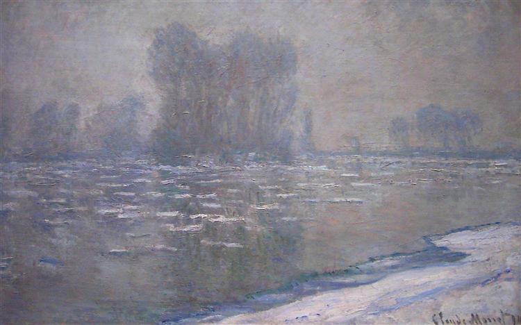 Ice Floes, Misty Morning, 1894 - 莫內
