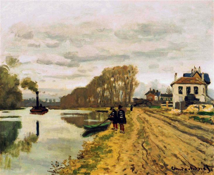 Солдаты у реки, 1870 - Клод Моне