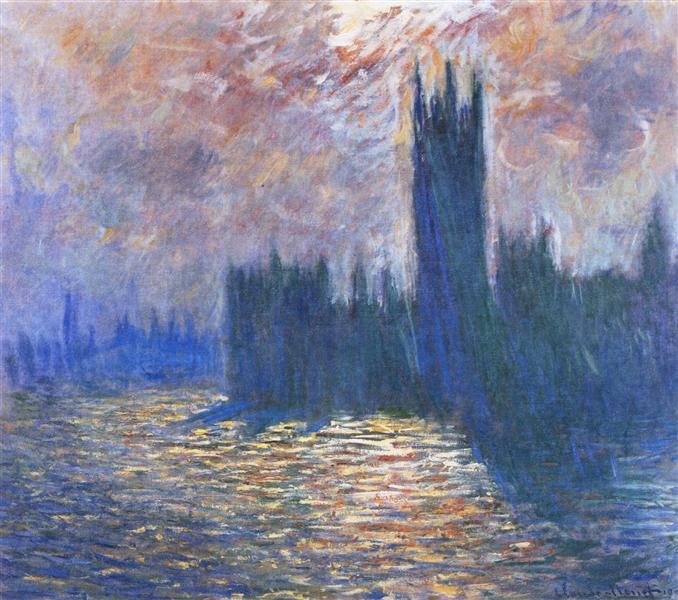 Parliament, Reflections on the Thames, 1905 - Клод Моне