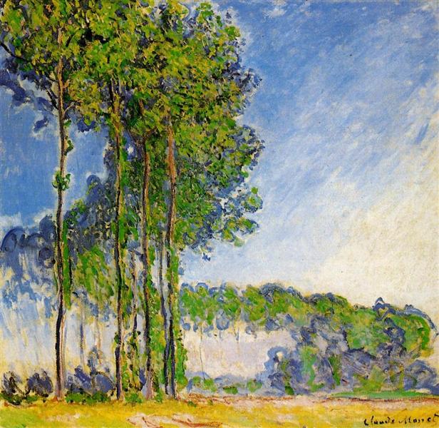 Тополя, вид с болота, 1891 - 1892 - Клод Моне