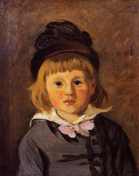 Portrait of Jean Monet Wearing a Hat with a Pompom, 1869 - 莫內