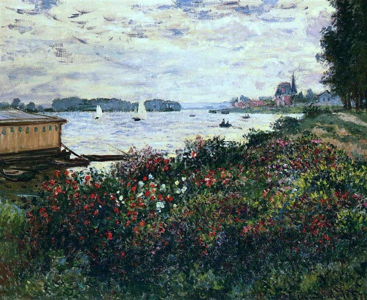 Riverbank at Argenteuil, 1877 - Клод Моне