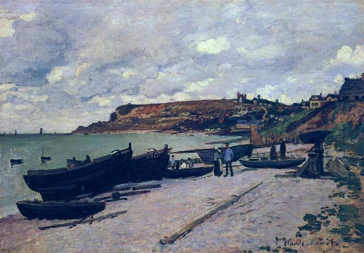 Sainte-Adresse, Fishing Boats on the Shore, 1867 - Claude Monet