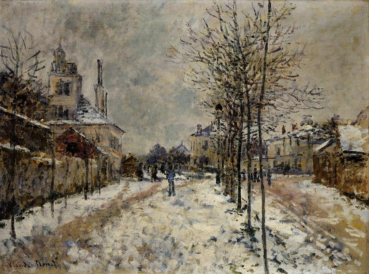 Snow Effect The Boulevard De Pontoise At Argenteuil Claude Monet Wikiart Org