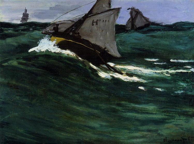 Зеленая волна, 1866 - Клод Моне