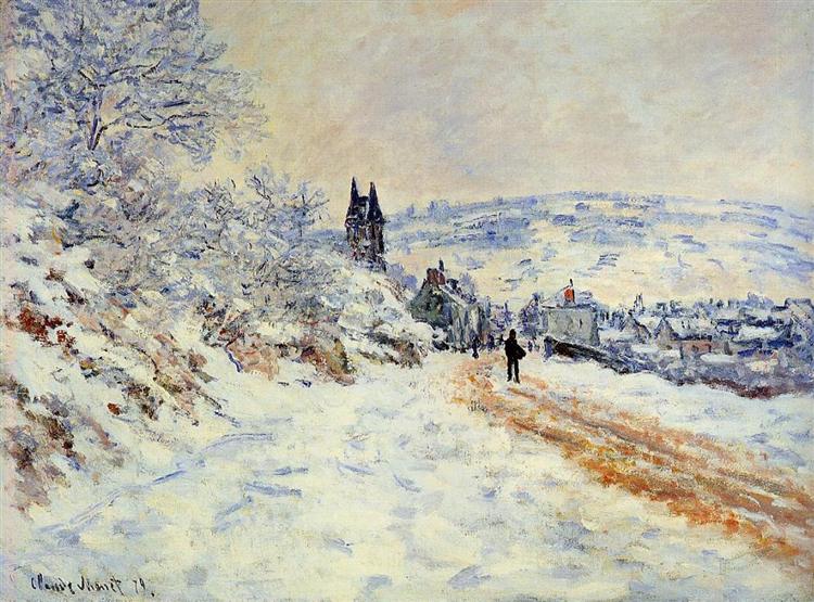 Дорога на Ветёй, снежный эффект, 1879 - Клод Моне