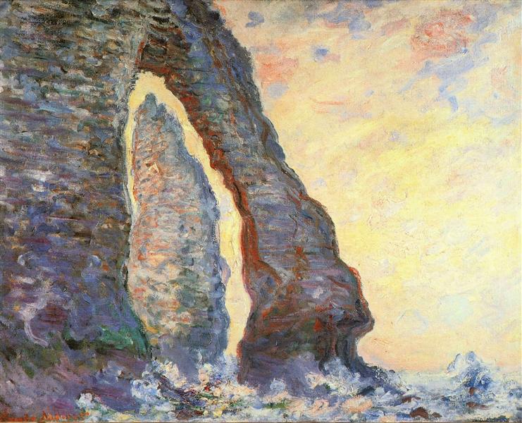 The Rock Needle Seen through the Porte d'Aval, 1885 - 1886 - 莫內