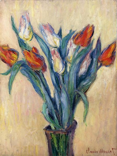 Vase of Tulips, 1885 - 莫內