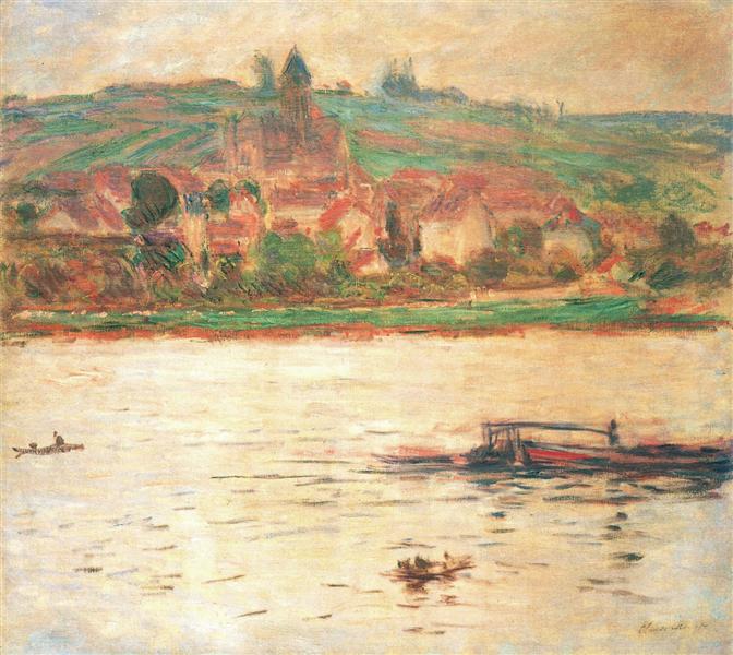 Vetheuil, Barge on the Seine, 1901 - 1902 - Claude Monet