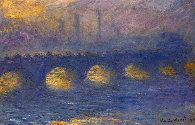 Мост Ватерлоо, пасмурная погода, 1904 - Клод Моне