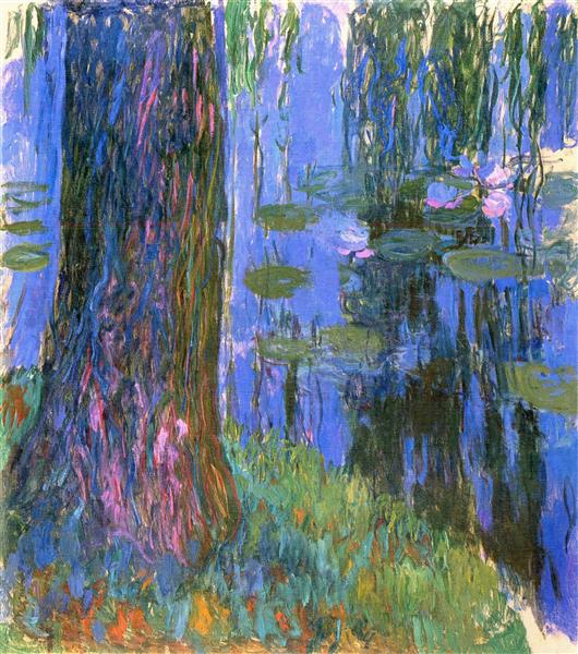 Плакучая ива и пруд с водяными лилиями, 1916 - 1919 - Клод Моне
