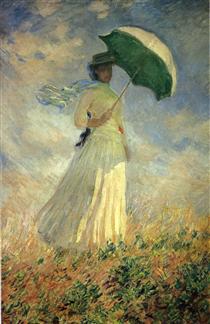 Femme à l'ombrelle tournée vers la droite - Claude Monet