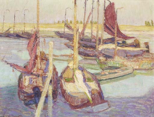 Boats in a Harbour, Ostende - Констан Пермеке