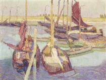 Boats in a Harbour, Ostende - Constant Permeke