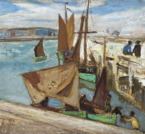 Vissershaven te Oostende, 1913 - Констант Пермеке