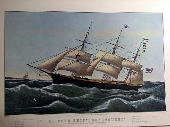 Clipper Ship 'Dreadnought', 1854 - Currier and Ives