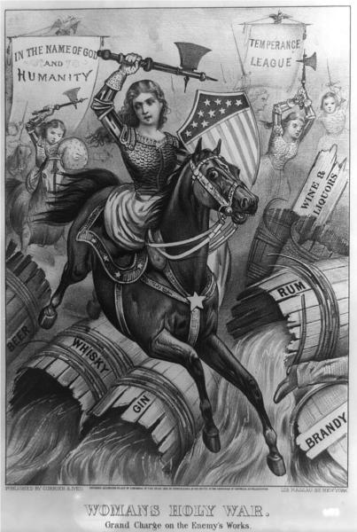 Woman's Holy War. Grand Charge on the Enemy's Works, 1874 - Курр'є та Айвз