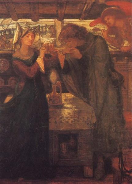 Tristram and Isolde Drinking the Love Potion, 1867 - Данте Габриэль Россетти