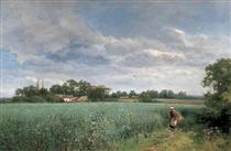 A Bean Field at Pickersleigh, near Malvern, Worcestershire - David Bates