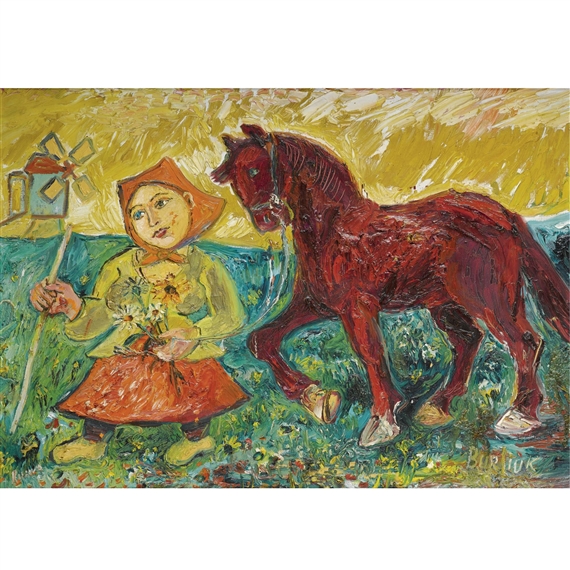 A red horse - Давид Бурлюк