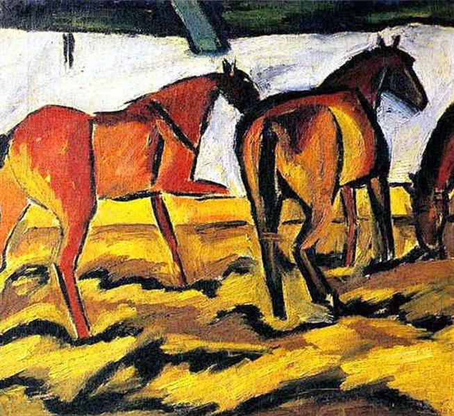 Лошадки, 1908 - Давид Бурлюк
